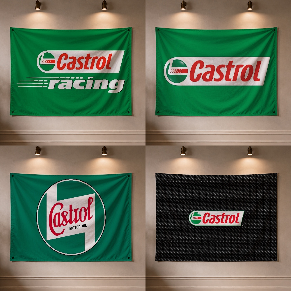 Camping Quad - C-Castrol Moto Oil Merk Vlag Decoratie