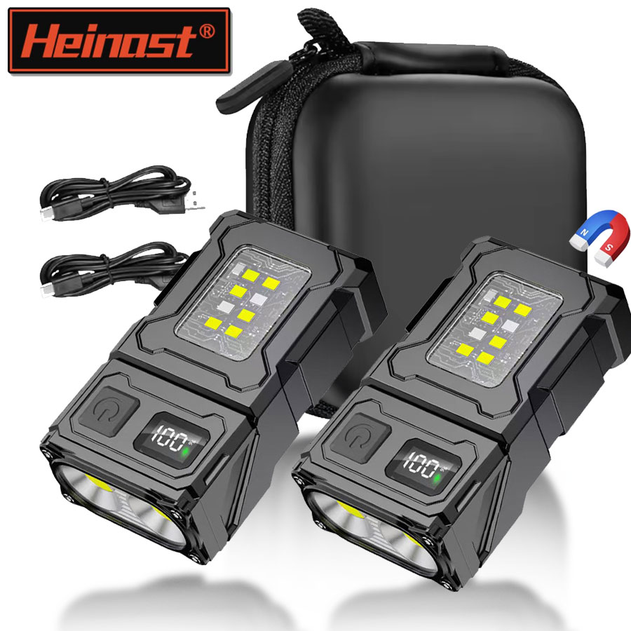 Battery Outdoor Camping - Mini draagbare LED COB-zaklamp Hoofdrotatie Magnetische