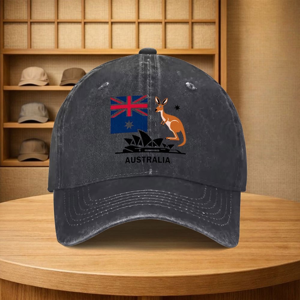 Outdoor Camping Australia - Australische vlag Kangoeroe baseballpet Unisex Vintage