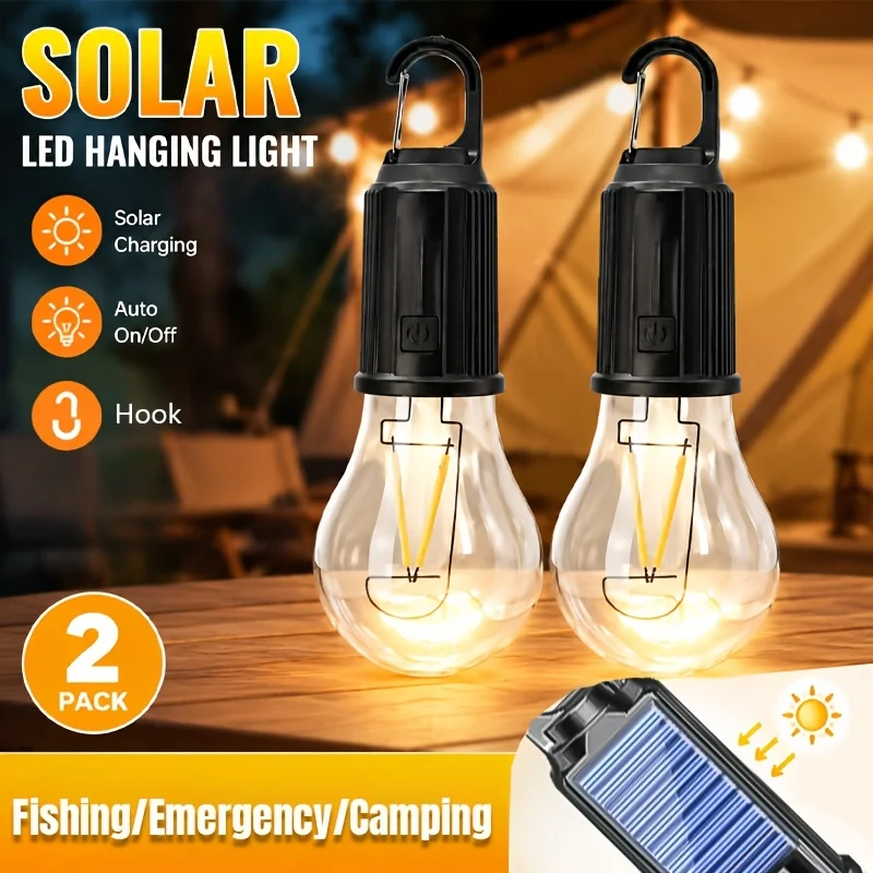 Camping Solar Lantern - LED-campingverlichting op zonne-energie Type-C Oplaadbaar hangend