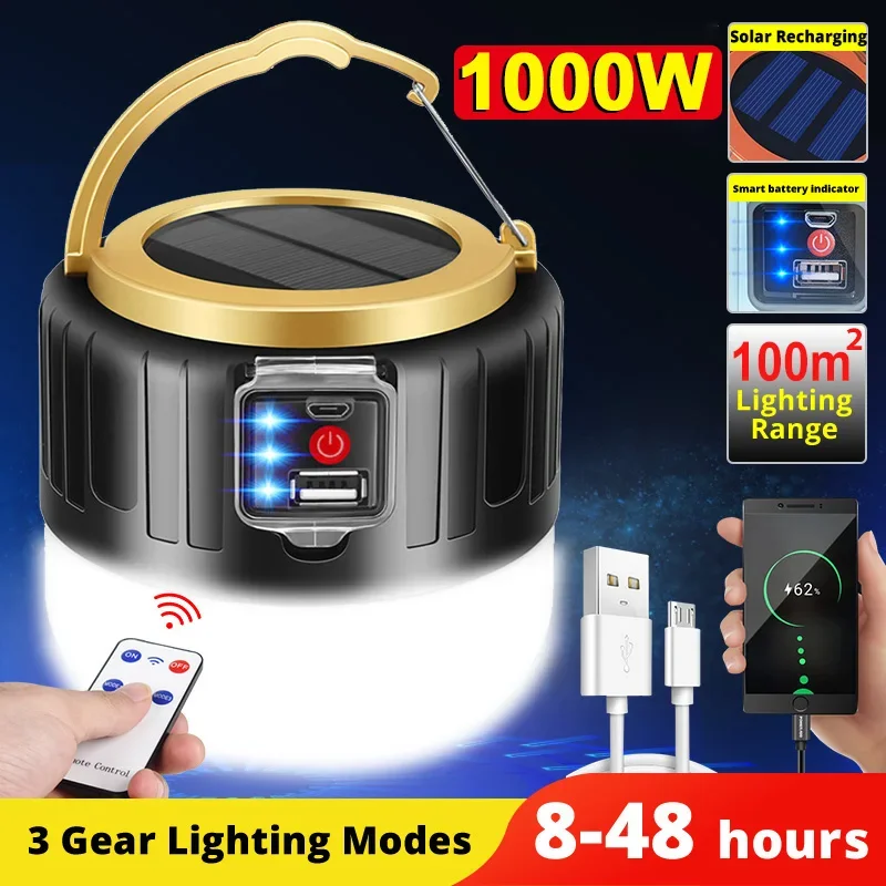Camping Solar Lantern - LED-campinglamp op zonne-energie Power Bank-campinglantaarns met