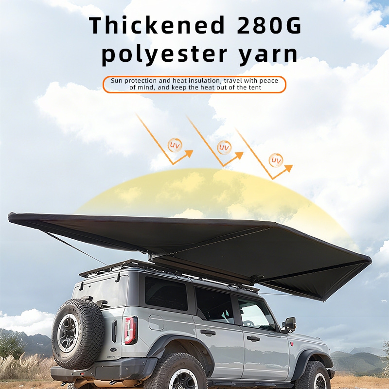 Outdoor Camping Car Tent - Buitentent met 180 graden waaier-vormige zonwering,