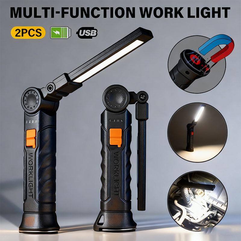 Battery Outdoor Camping - Draagbare COB LED-zaklamp USB oplaadbare werklamp