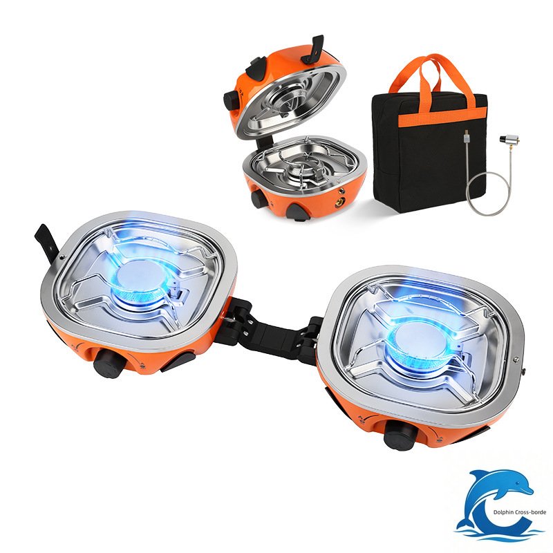 Outdoor Camping Burner - 2026 Nieuwe Dubbele Kop Cassette Kooktoestel