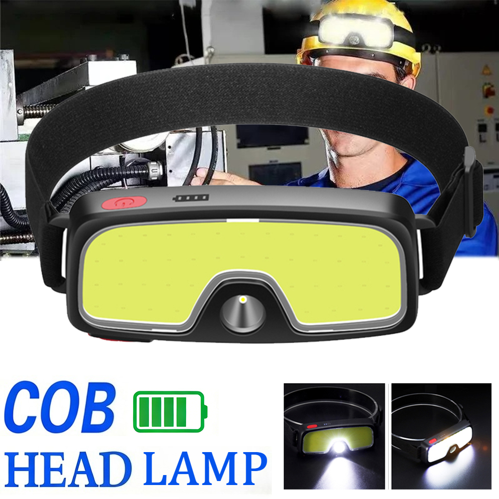 Battery Outdoor Camping - Krachtige COB-koplamp Type-c/USB Oplaadbare hoofdzaklamp Ingebouwde