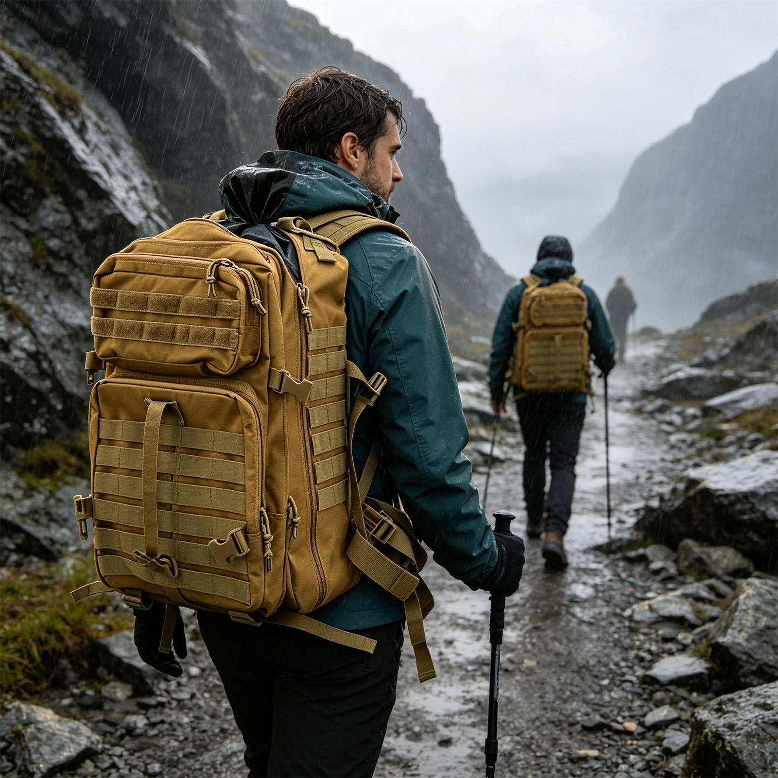 Outdoor Camping Backpack - Waterdichte rugzakvoering, 10-delig, grote capaciteit, zware