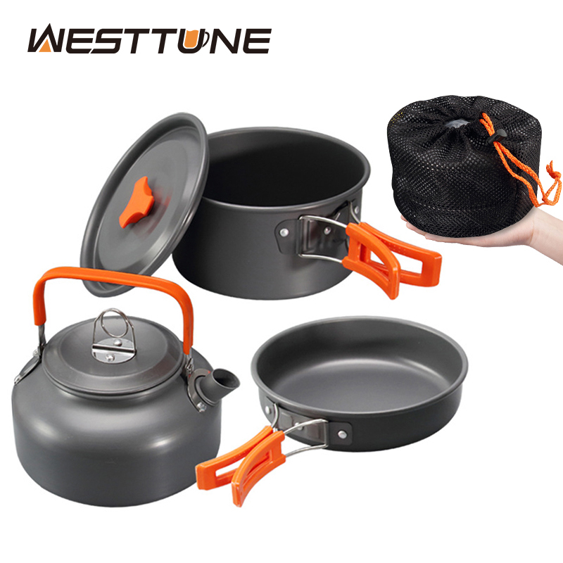 Outdoor Camping Food - WESTTUNE Camping Kookgerei Kit Aluminium Outdoor