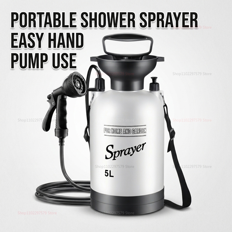 Portable Camping Shower - Draagbare Campingdouche 5L Handpomp Watersysteem Buitendouche