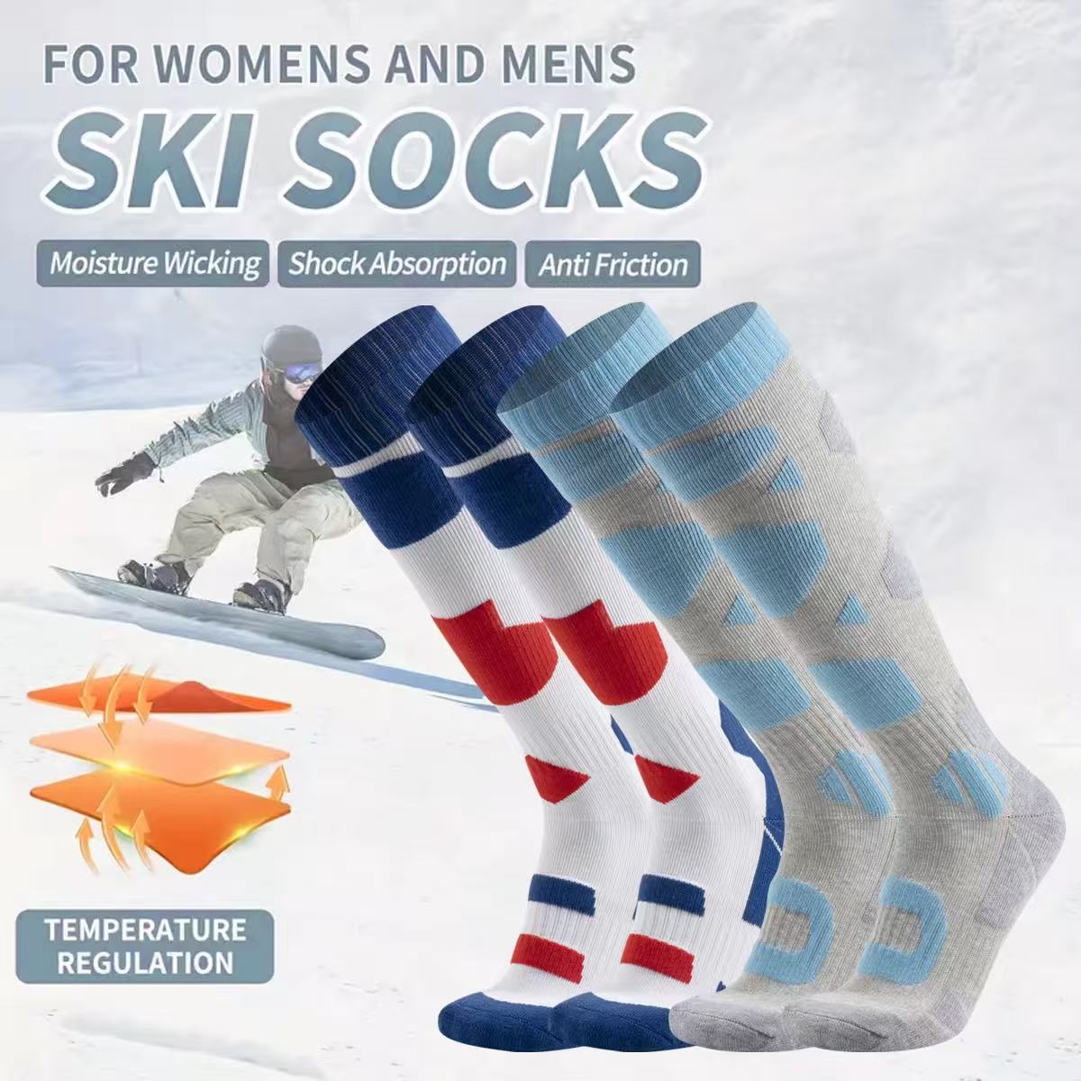 Outdoor Camping Winter - Thermische winterskisokken van dik katoen voor