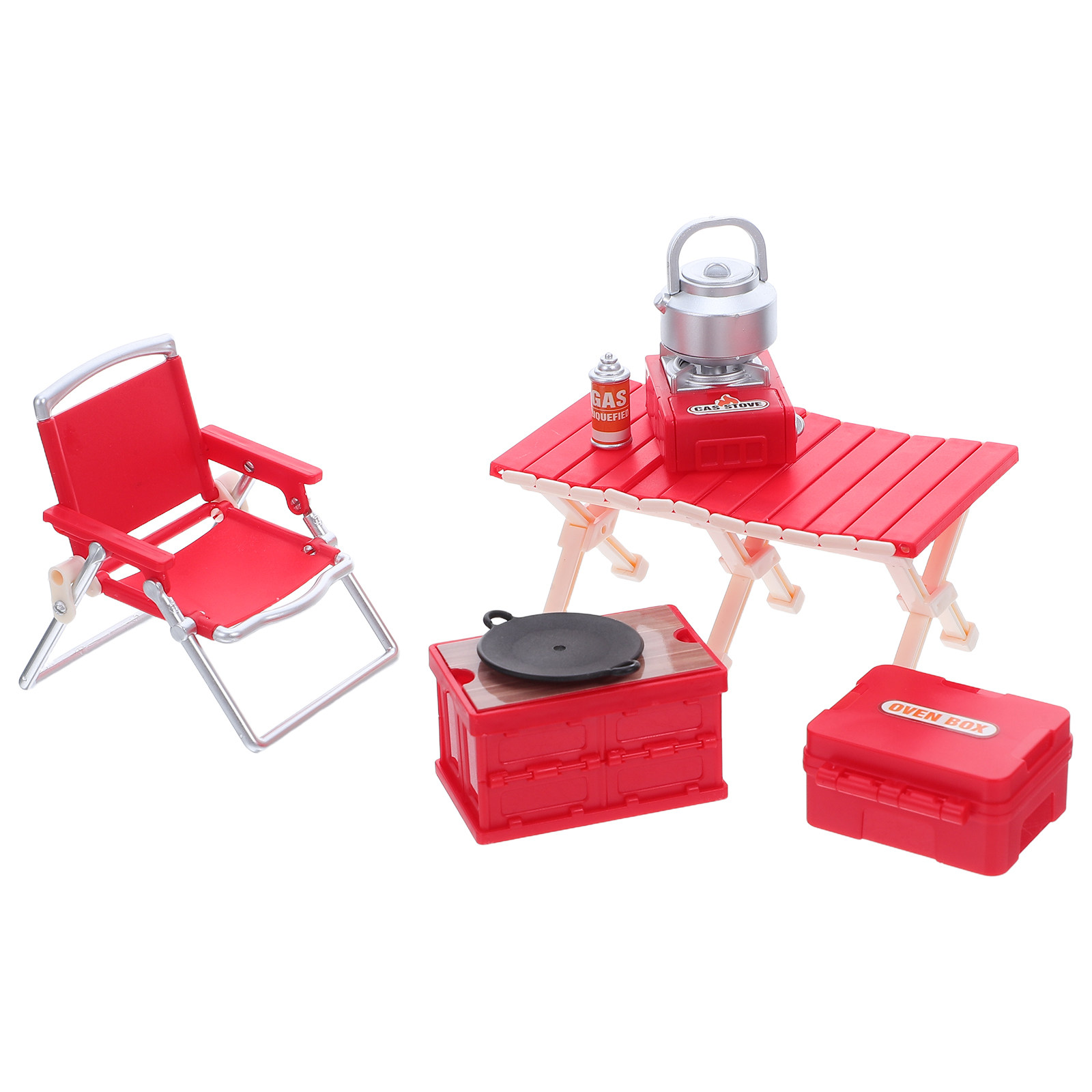 Outdoor Camping Kids Activities - 1 set miniatuur campingmeubilair, inklapbare stoelen,