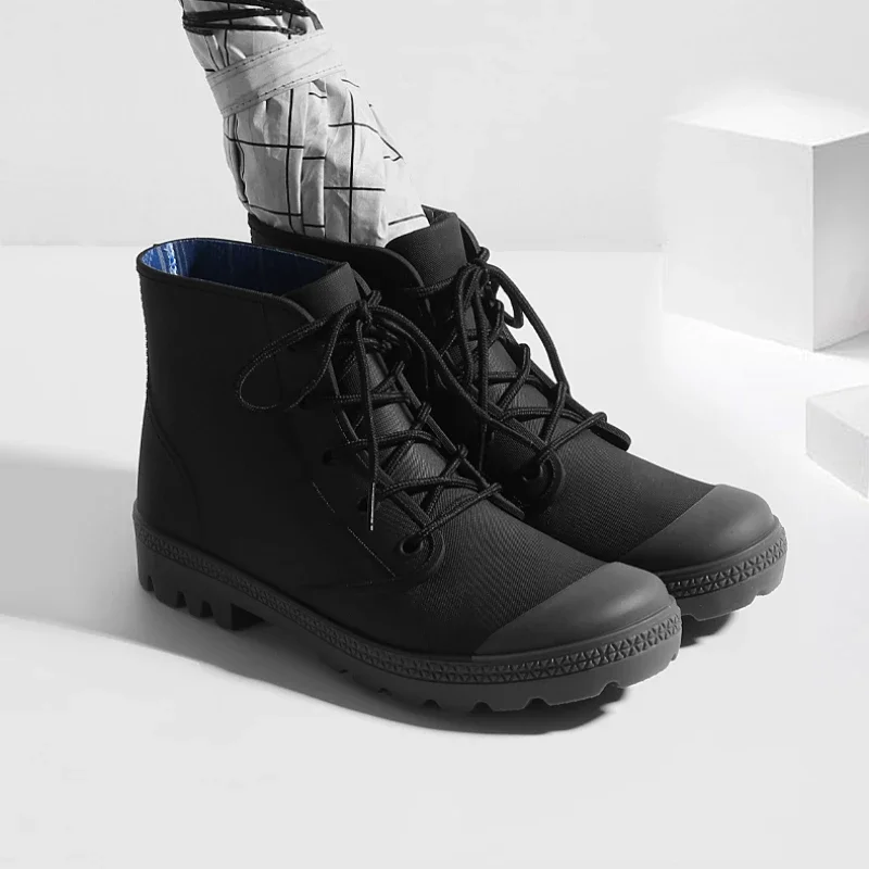 Outdoor Camping Winter - Winter Heren Regenlaarzen Veters Enkel Katoenen