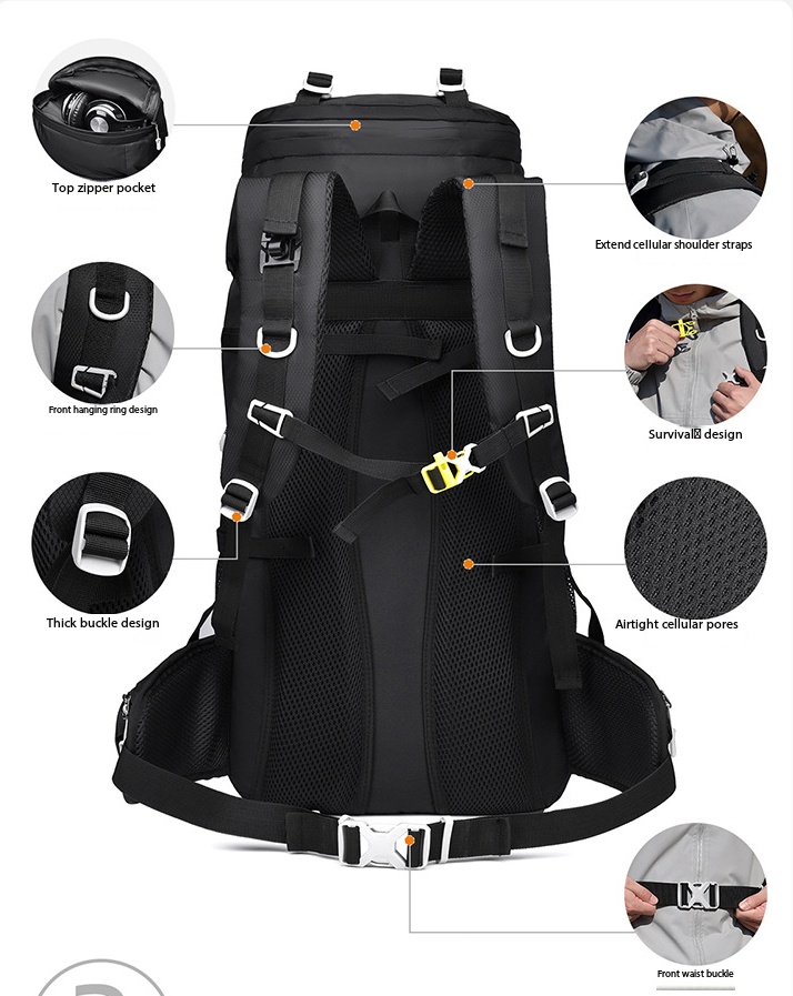 60L professionele wandelrugzak - Outdoor Camping Backpack recensie en prijs