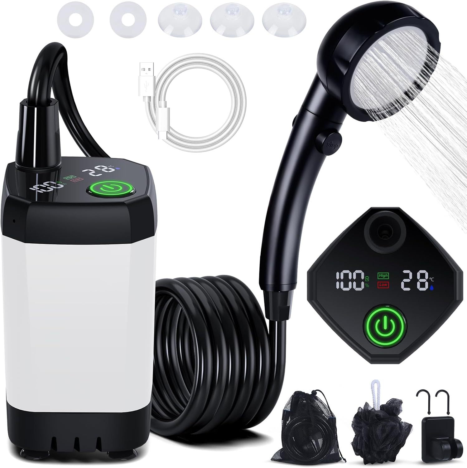 Draagbare zelf-aanzuigende ele - Portable Camping Shower recensie en prijs