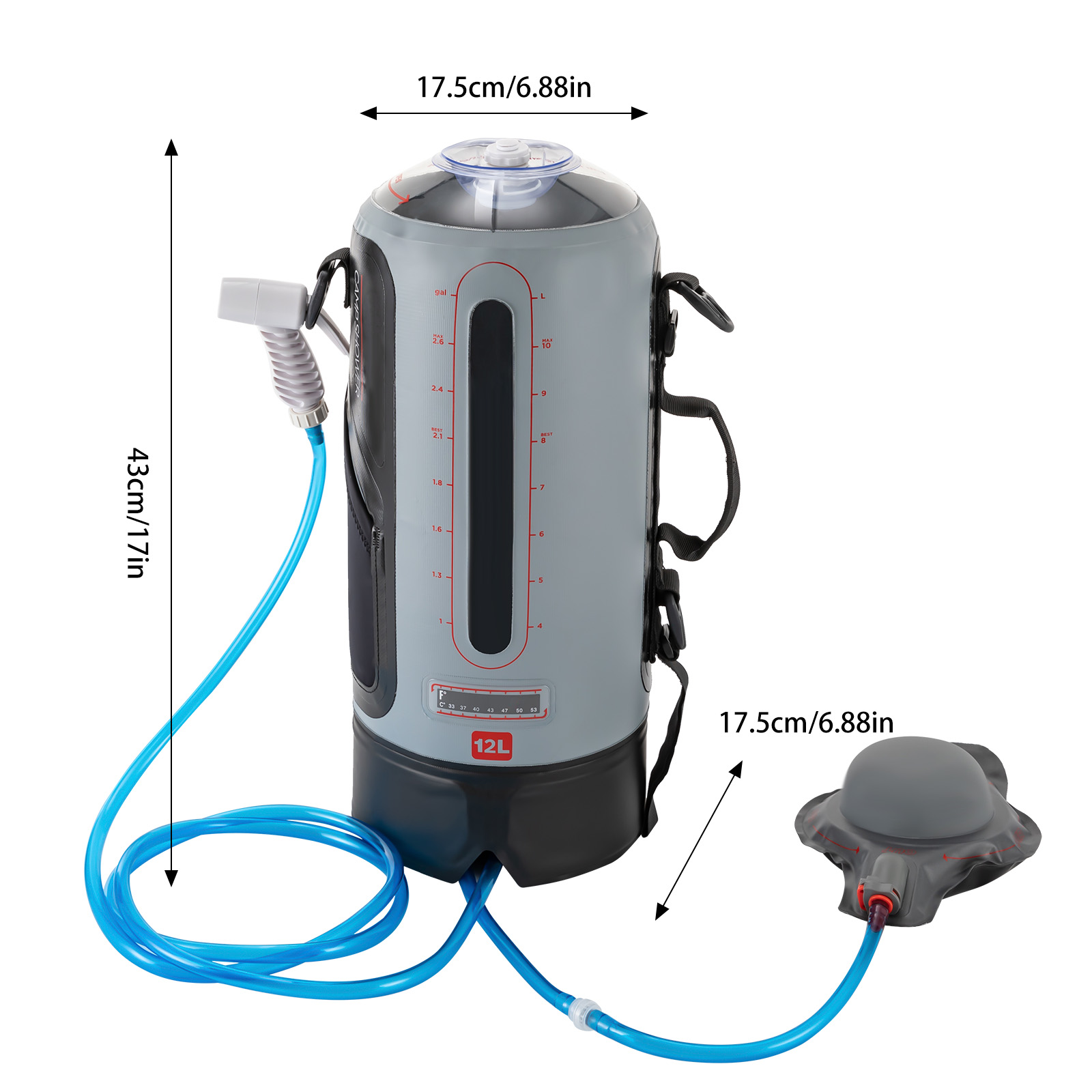 12L Campingdouche, zonne-douch - Portable Camping Shower recensie en prijs