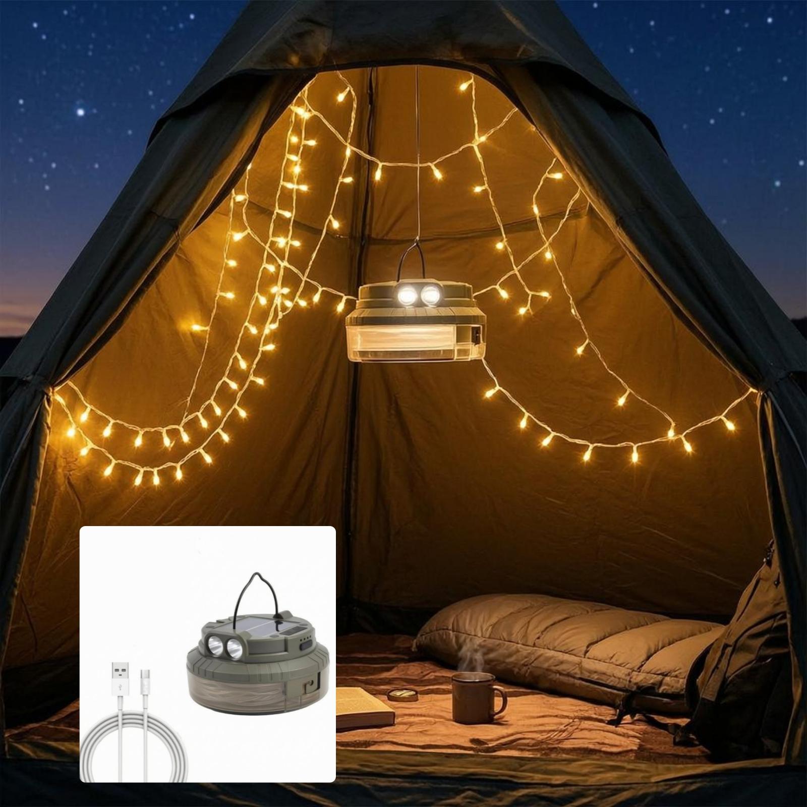 Lantaarn met dubbele LED zonne - Camping Solar Lantern recensie en prijs