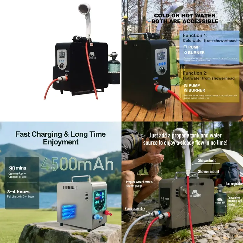 Draagbare douche voor buitenka - Outdoor Camping Water Heater recensie en prijs