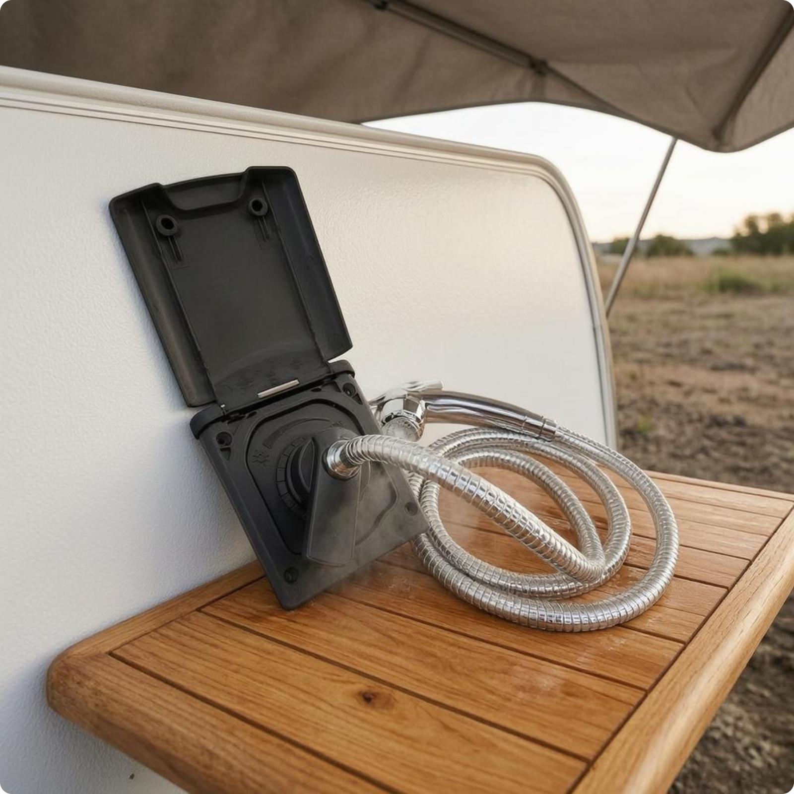 Wandgemonteerde doucheset, wat - Portable Camping Shower recensie en prijs
