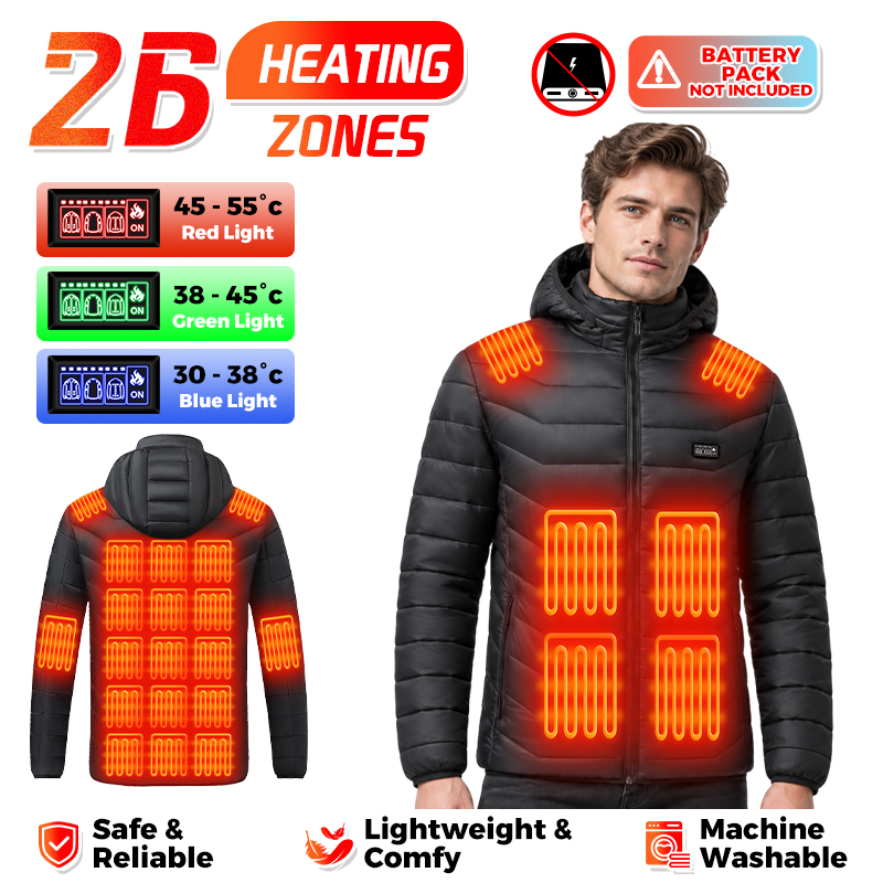 Verwarmde jas met 26 verwarmin - Outdoor Camping Winter recensie en prijs