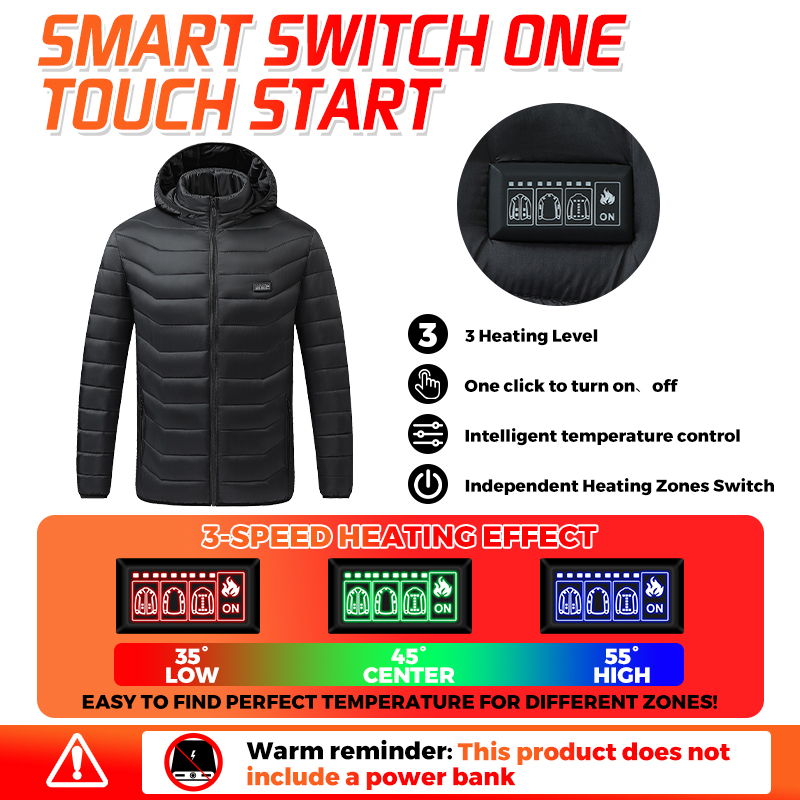 Verwarmde jas met 26 verwarmin - Outdoor Camping Winter recensie en prijs