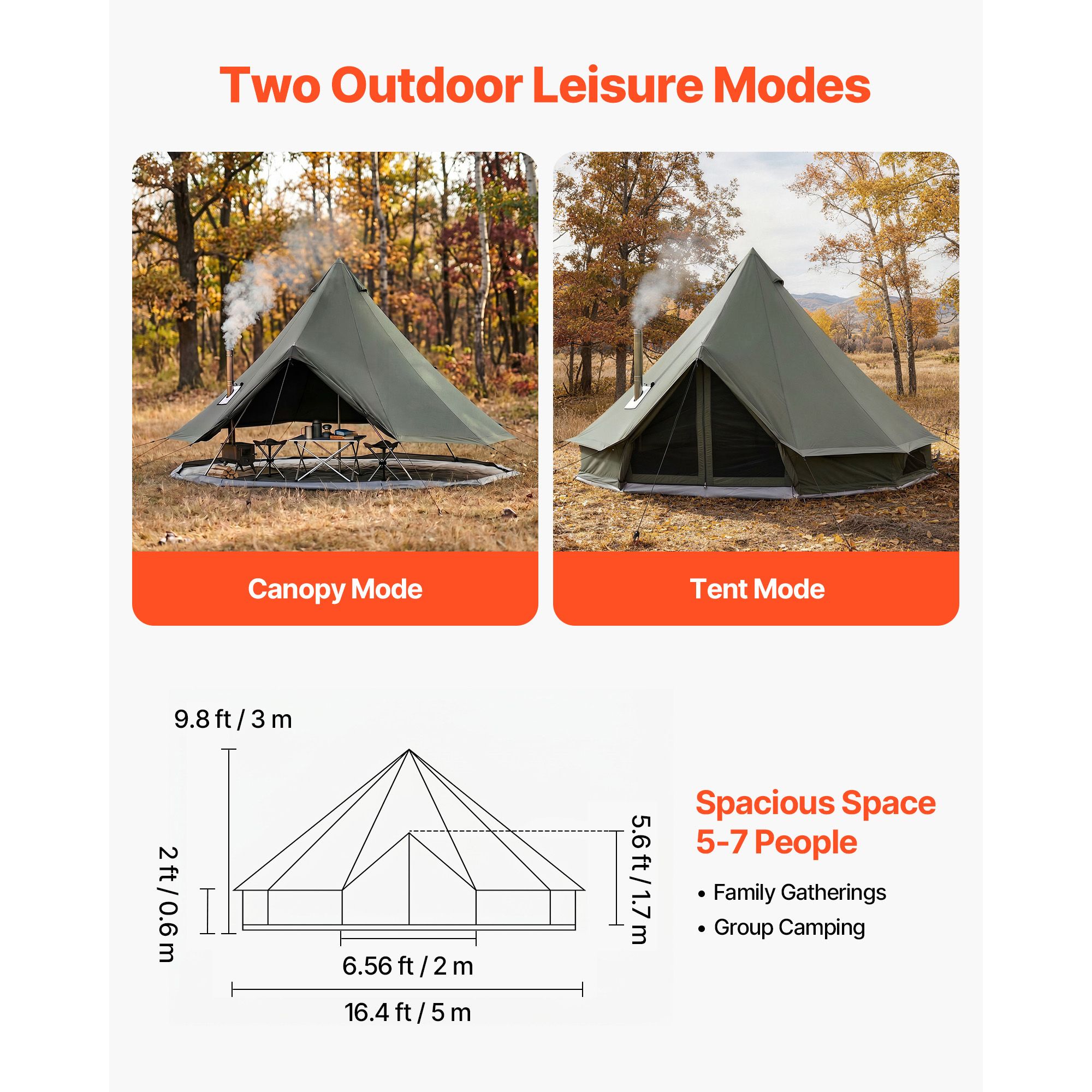 Canvas Bell Tent, 4-seizoenen  - Outdoor Yurt Camping recensie en prijs